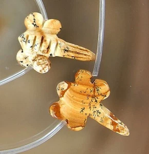 8pcs 18x28mm Carved Natural Jasper Dragonfly Beads - Picture 1 of 1