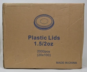 1.5-2 oz PLASTIC PORTION CUP LIDS CLEAR - 2000 pcs - Picture 1 of 2