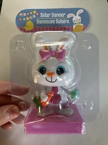 ¡Nuevo Niña Conejo Conejo Bailarina Solar Bailar Primavera Verano PASCUA Bobble Head Juguete! - Imagen 1 de 4