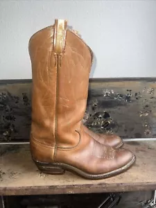 Vintage TONY LAMA Womens Size 9.5 Brown Leather Cowboy Western Boots - Picture 1 of 12
