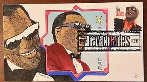 US Geerlings FDC Ray Charles Musician 2013 forever Hand Painted - Picture 1 of 1