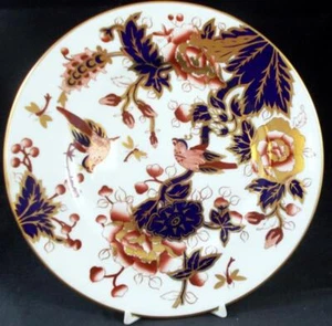 Plato de ensalada Coalport Hong Kong corona sello trasero 7708 con detalles florales y de aves - Imagen 1 de 5