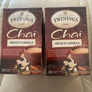 Twinings Chai FRENCH VANILLA Black Tea, 20 ct (2 Pack) Ex 06/25 Savory Spice - Picture 1 of 6