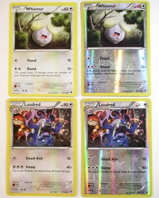 Whismur 80/124 Loudred 81/124 Non & Reverse Holo Fates Collide 4 Pokemon Card  - Image 1 of 4