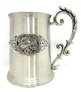 Pewter Tankard With Dragon Viking Design By Medieval Metal - Picture 1 of 11