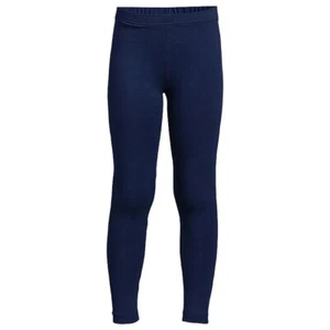 Lands' End Tough Cotton Leggings Girls' Size XL (14+ - 16+) Deep Sea Navy Blue - Picture 1 of 6