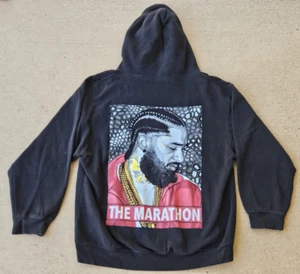The Marathon Nipsey Hussle Hoodie Kapuzenpullover L schwarz beidseitig - Bild 1 von 7