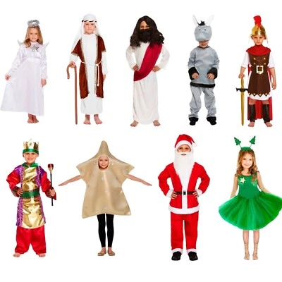 Kids NATIVITY SCHOOL PLAY FANCY DRESS COSTUME Boys Girls Christmas Xmas Outfit - Image 1 of 4