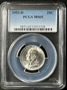 1953-D  25C Washington Quarter Dollar PCGS MS65  33933358 - Picture 1 of 2