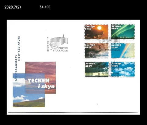 Weather,Lightning,Aurora,Sweden 2000 FDC,Cover Cover