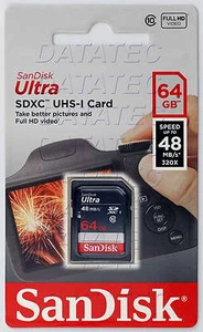 SanDisk 64 GB Ultra SD Card class 10 UHS-I 48MB SDXC memory Full HD EXTREME 64G - Picture 1 of 1