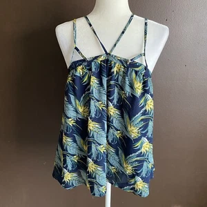 JOA Size Medium Just One Answer Navy White Sleeveless Summer Blouse Womens Top - Picture 1 of 4