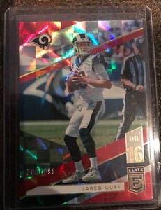 2019 Panini Donruss Elite Red/299 #40 Jared Goff Los Angeles Rams Football Card