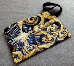 Exploding Tardis Wristlet Clutch Bag Purse Handmade to Order - Picture 1 of 4