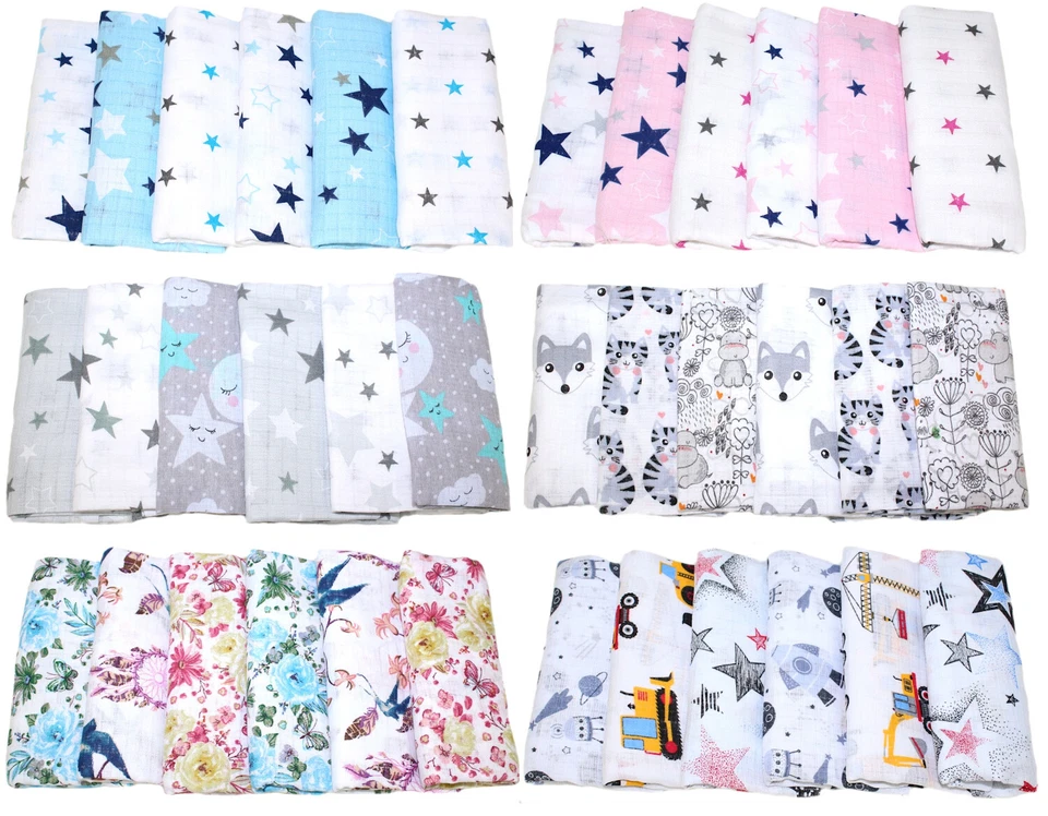 PRIMAWELA® Stoffwindel Spucktücher 6 oder 12 Stück Baby Baumwollwindel Mullwindel Spucktuch