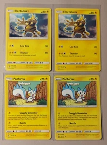 2x Electabuzz 43/156 & 2x Pachirisu 49/156 Pokemon card SM Ultra Prism common NM - Picture 1 of 1