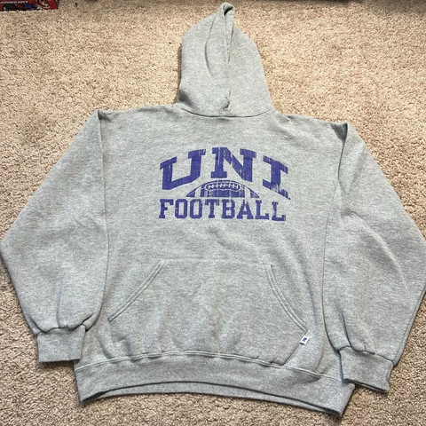 VTG Russell Northern Iowa Panthers Sweatshirt Adult Large Grey Pullover Hoodie Cover