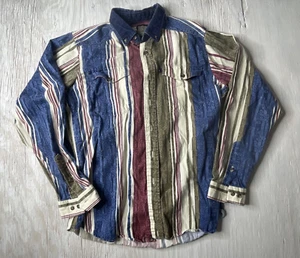 Vintage 90s Panhandle Slim Aztec Print Long Sleeve Shirt Medium M Brushpopper - Picture 1 of 10
