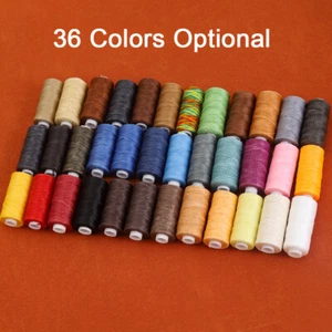 0.8mm 150D Flat Waxed Leather Sewing Stitching Thread Polyester String 50m/55YD - Picture 1 of 44