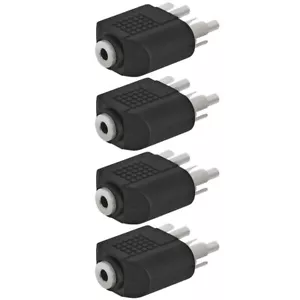 4 Pcs 2 RCA Male to 3.5mm 1/8" Mono Female Audio Splitter Y Adapter Connector - Picture 1 of 2
