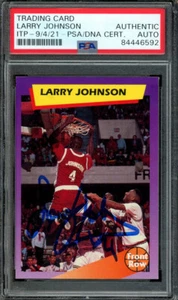 Larry Johnson Autographed Signed 1992 Front Row Basketball Card #1 (PSA/DNA) - Picture 1 of 1