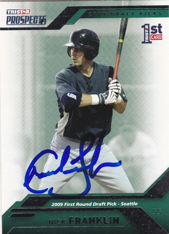 NICK FRANKLIN SEATTLE MARINERS SIGNED CARD MILWAUKEE BREWERS LOS ANGELES ANGELS - Image 1 of 1