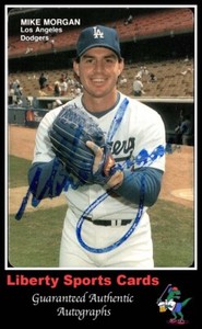 1989 Mother's Cookies Mike Morgan #13 Authentic Autographed Card Dodgers