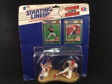 1989 Kenner Starting Lineup One on One Ryne Sandberg Vince Coleman Card Toy Set