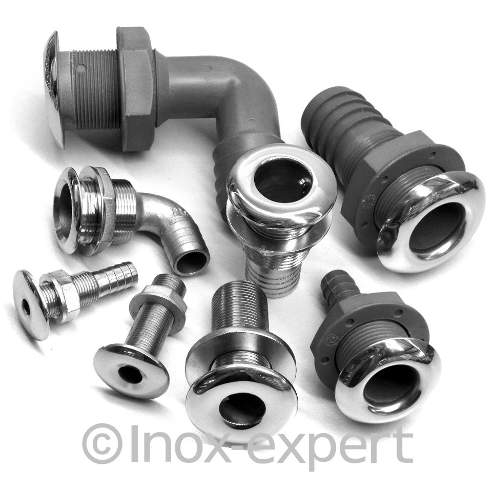 INOX-EXPERT Borddurchlass Edelstahl Wasser-Auslass Auslauf Ablauf Rostfrei Bord-Durchführung