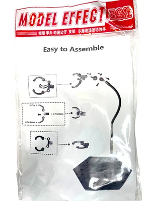 2X - ACTION FIGURE DISPLAY STANDS BLACK 6” FULLY ADJUSTABLE METAL SUPPORT POLE - Image 1 of 4