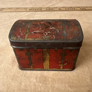 Tin da tè vintage Zvetouchny, ottimi colori e grafica, latta da collezione - Foto 1 di 8