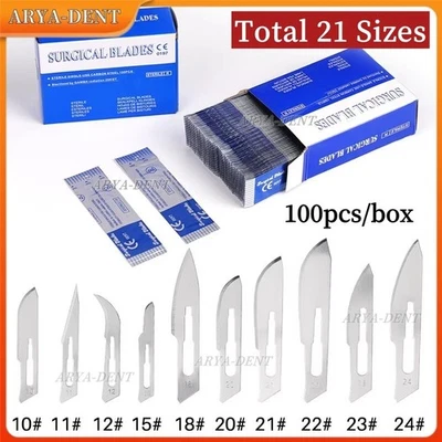 100pcs/box Dental Medical Surgical Scalpel Sterilized Blade Carbon Steel Blades - Image 1 of 4