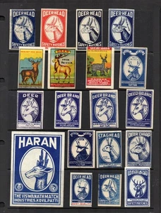Matchbox Labels early Made in INDIA alle verschiedenen Sorten Hirsche #939 - Bild 1 von 1