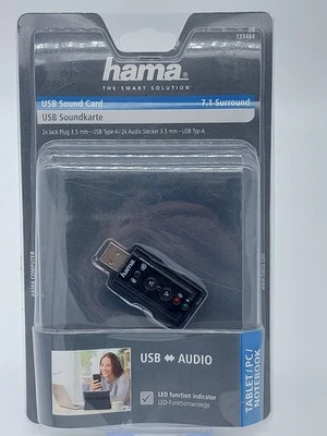  USB Soundkarte Adapter 3,5 mm Klinke auf USB Kopfhörer AUX Sound Card H3 - Bild 1 von 4