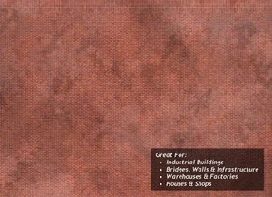 S.M.S. Papel de textura de ladrillo rojo desgastado victoriano TX100 (Pk5) calibre OO/HO - Imagen 1 de 1