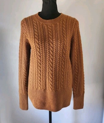 Sandro Women's Cable Knit Pullover Sweater Brown 100% Merino Wool Stretch Size S - Image 1 of 4