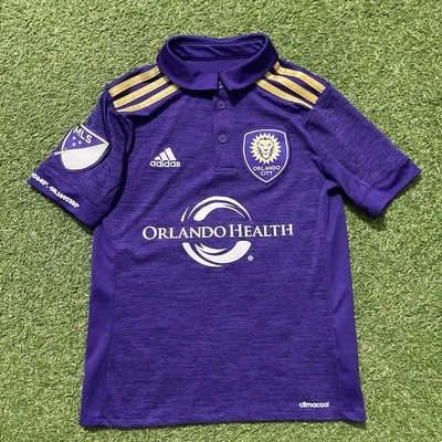 Adidas Orlando City Lions Kids Soccer Futbol Jersey Size Small S Youth 2016 - Image 1 of 4