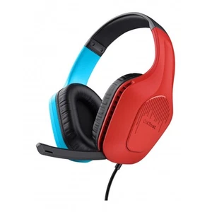 Trust GXT 416S Zirox Auricolare Cablato A Padiglione Giocare Nero, Ciano, Rosso - Foto 1 di 5