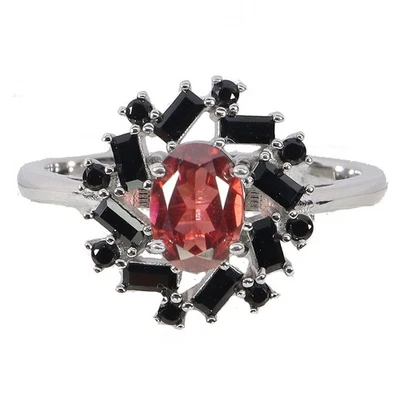 925 Sterling Silver Ring Oval Mozambique Garnet 7x5mm Spinel Gemstone Jewelry 7 - Image 1 of 4