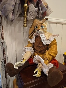 KATHERINE’S Collection Orange Tabby Cat Puppet Doll (no Strings) 18” Feline Art - Picture 1 of 8
