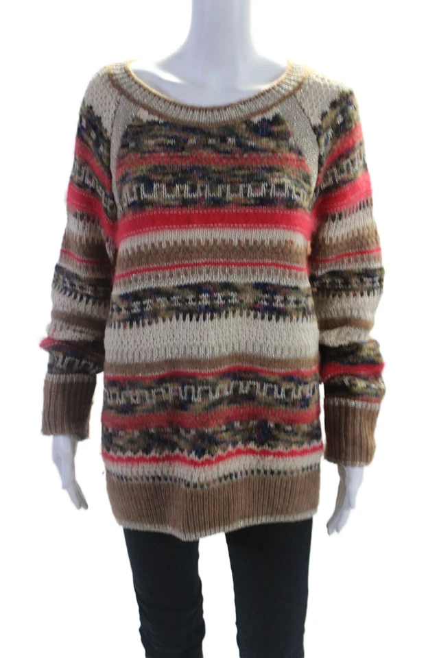 Suéter Top Juicy Couture Para Mujer Marrón Mezcla de Lana Estampado Cuello Redondo Talla XL Foto 1 de 4