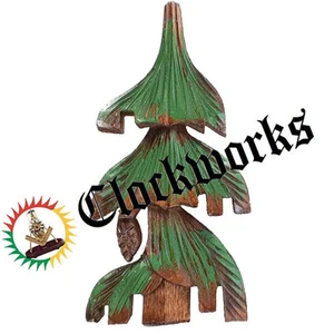 Cuckoo Clock Decoration Hand Carved Wooden Tree - Picture 1 of 1