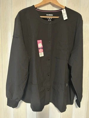 2 NWT  UNISEX BLACK SCRUBSTAR JACKET SNAP CLOSURE W/SLEEVES & POCKETS   SIZE 3XL - Image 1 of 4