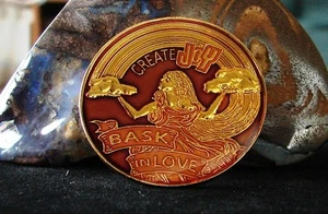 Alcoholics Anonymous Create Joy Medallion Gold Plated Recovery AA NA Narcotics - Picture 1 of 2