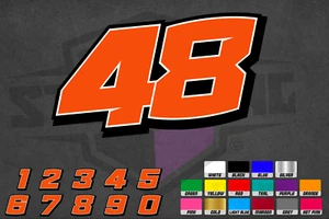 3 X Numeri da Corsa Personalizzati - Adesivi/Decalcomanie - Moto da Corsa - Foto 1 di 4