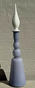 Mid Century Lavender/Purple Genie Bottle Cased Glass With White Resin Stopper - Picture 1 of 5