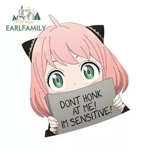 "Pegatinas EARLFAMILY 5,1"" Anya Forger Don't Honk At Me I Am Sensitive" - Imagen 1 de 5