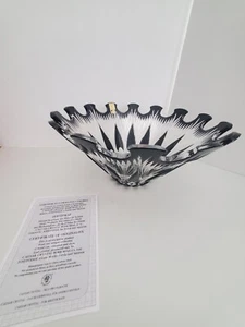 Caesar Crystal Bohemia Lucie Extra Large Apricot Bowl Signed Machek - Picture 1 of 14