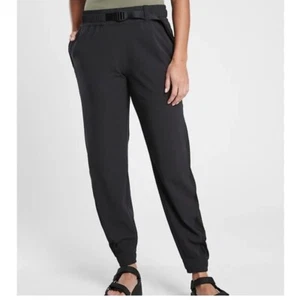 Athleta Quest Jogger Pants Lightweight Black Activewear Buckle Size 6T Outdorrs - Picture 1 of 10