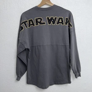 Disney Star Wars Spirit Jersey Tee Grey & Gold T-Shirt Long Sleeve Size XS - Picture 1 of 7